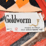 1970s Goldworm Red Abstract Print Dress