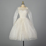 1950s White Lace Wedding Dress