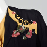 1940s Black Two Piece Set with Sequin Detail