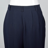 1990s Linda Allard Ellen Tracy Navy Rayon Trousers