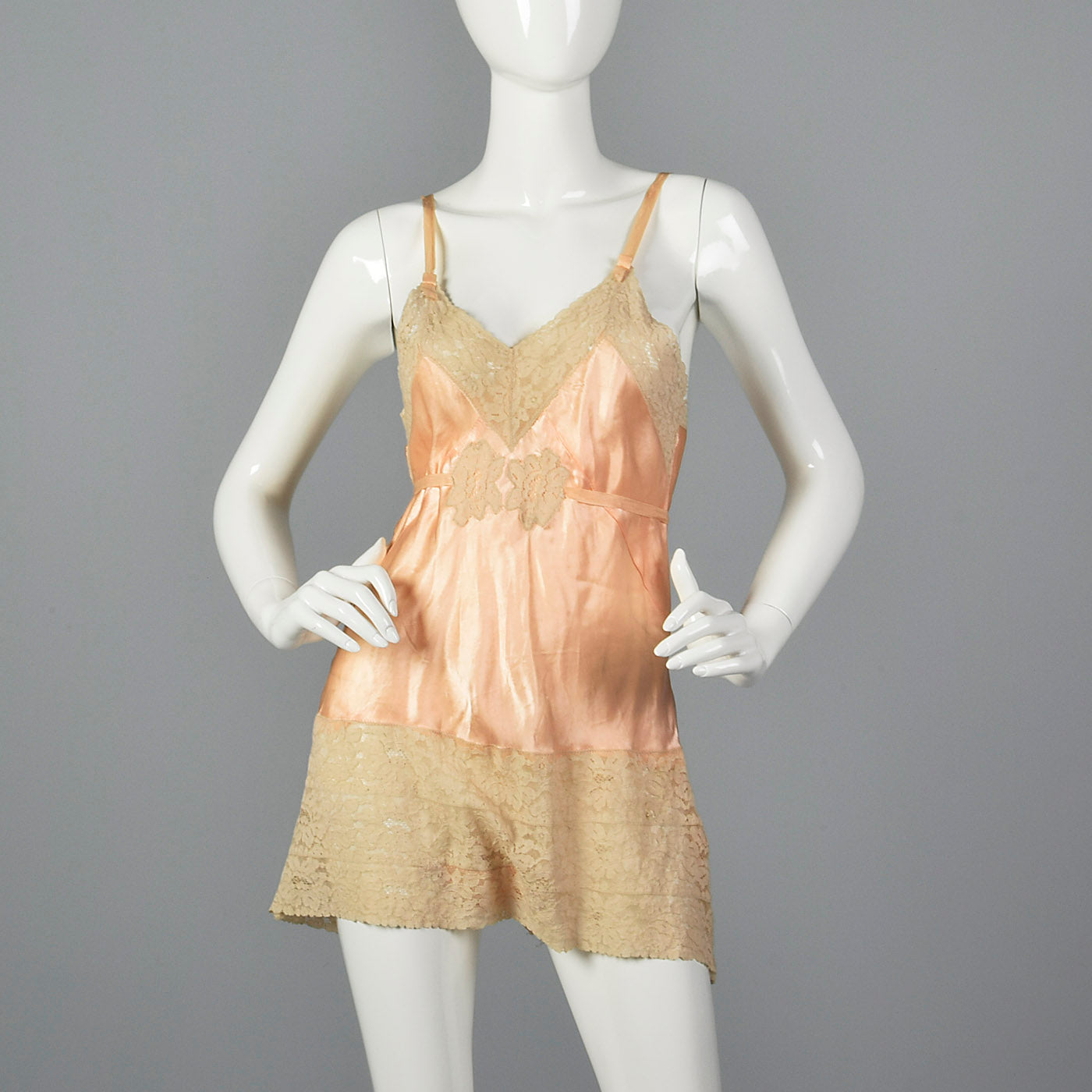 1930s Pink Slip with Wide Lace Trim