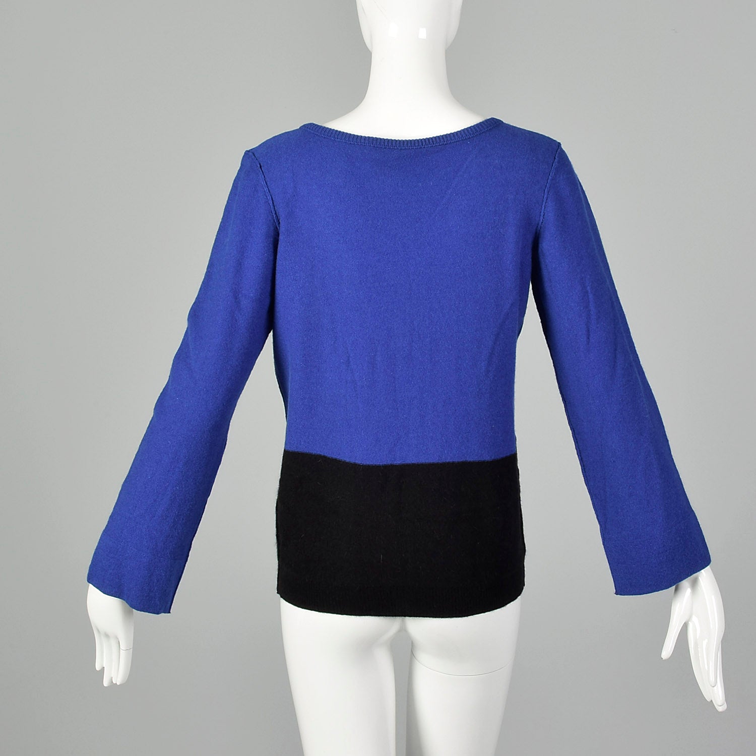 Medium Sonia Rykiel 1990s Blue and Black Color Blocked  Sweater