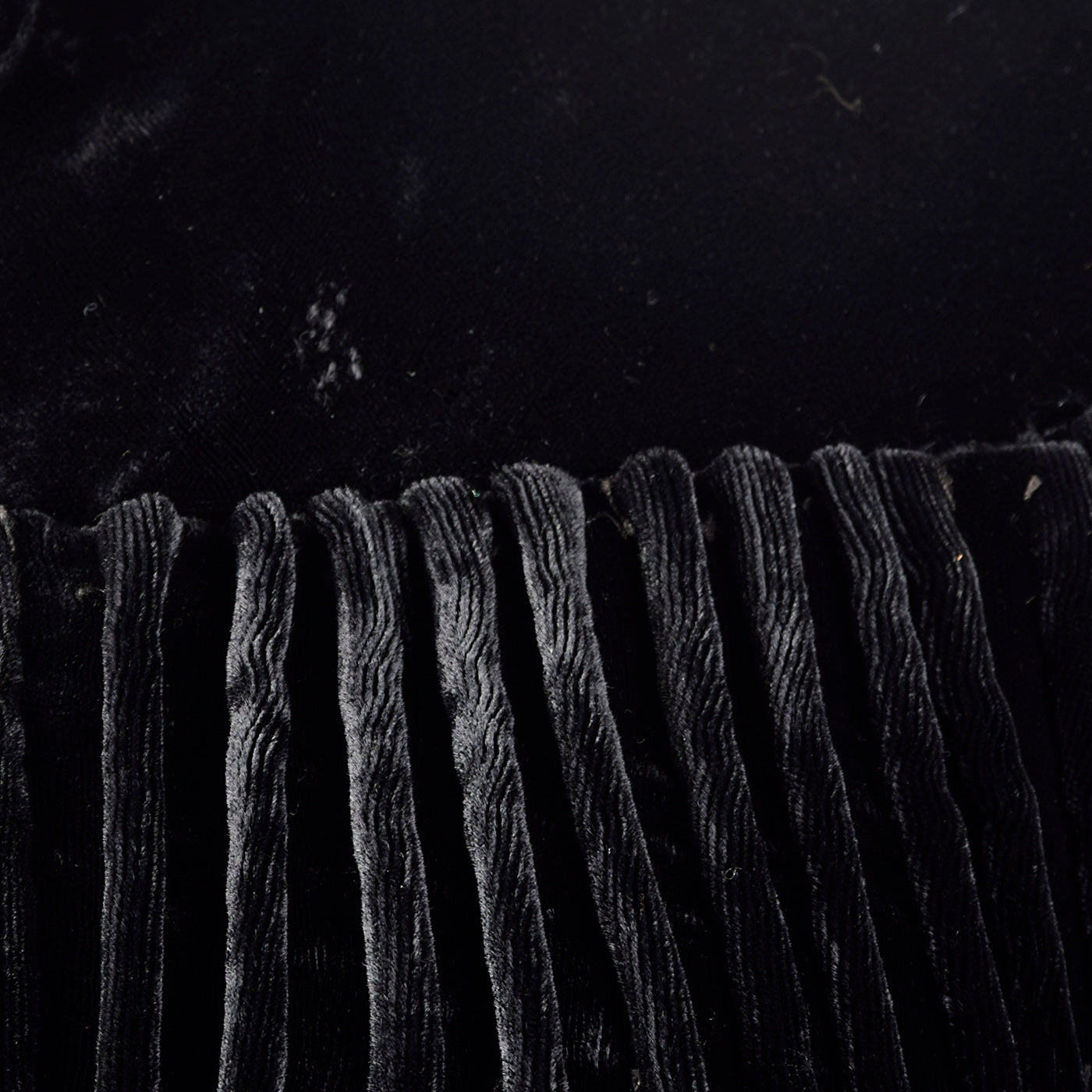 1930s Black Silk Velvet Cape with Cartridge Pleats