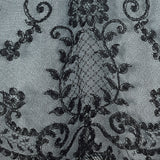 1950s Black Half Slip with Pale Blue Taffeta and Sheer Black Lace Hem