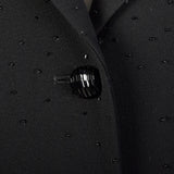 Large 1990s Escada Suit Coat Black Evening Beaded Cocktail Blazer