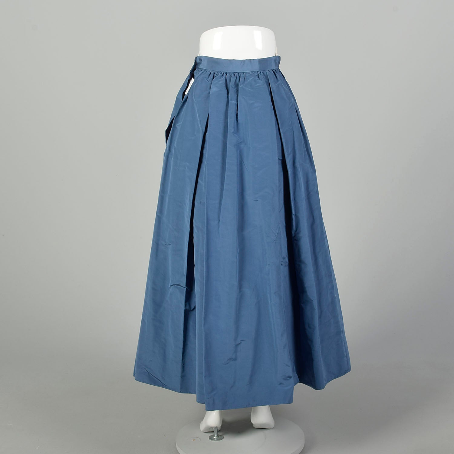 Small 1970s Taffeta Evening Skirt Blue Formal Maxi Dressy Separate