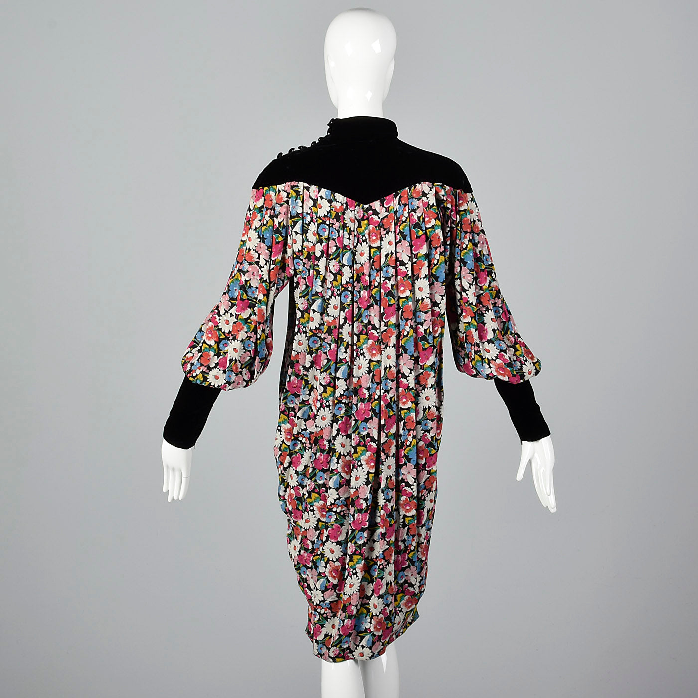 1980s Emanuel Ungaro Solo Donna Floral Dress