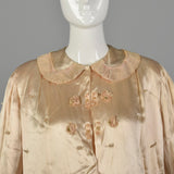 XL 1940s Pink Satin Bed Jacket