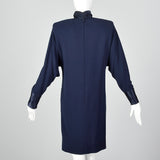 XS-Small Galanos 1980s Navy Dress