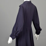 1950s Blue Gabardine Hourglass Princess Coat with Full Sleeves