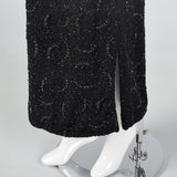 1960s Beaded Knit Full Length Evening Dress