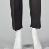 1990s Dolce & Gabbana Gray Trousers with Red Pinstripe
