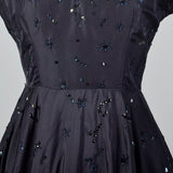 1950s Navy Party Dress with Bubble Skirt