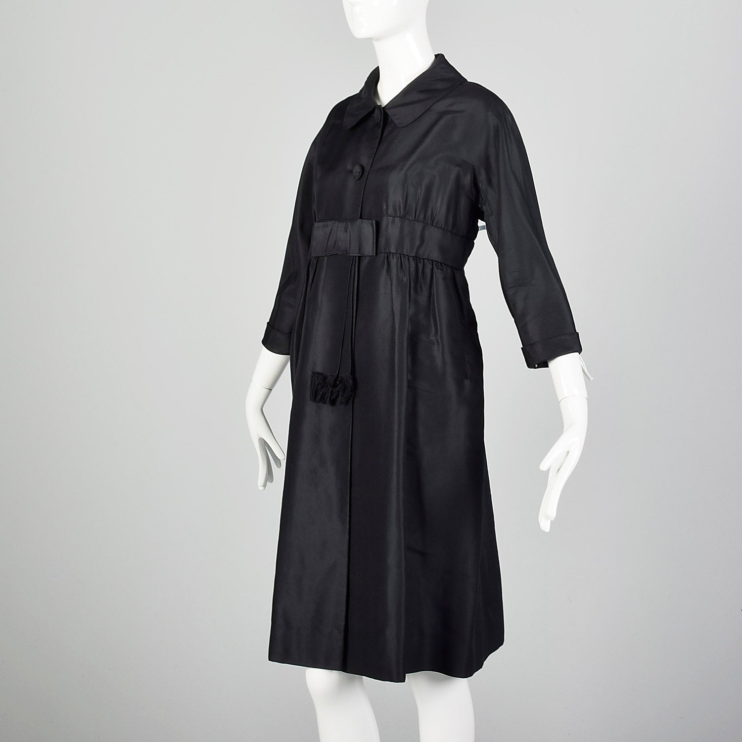 Large 1960s Black Silk Evening Jacket