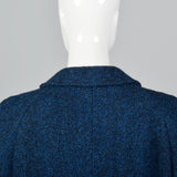 1950s Blue and Black Tweed Coat