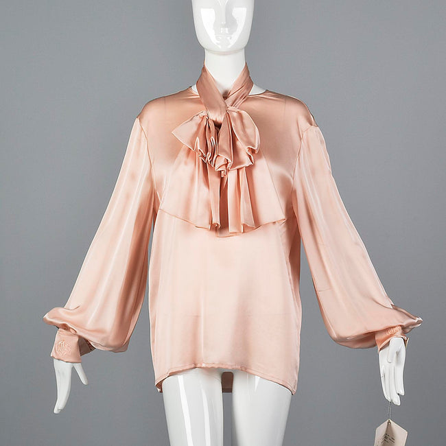 Christian Dior Boutique Numbered Pink Silk Blouse