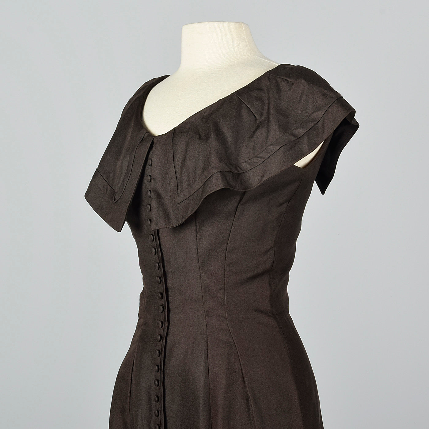 1950s Suzy Perette Dark Brown Wiggle Dress
