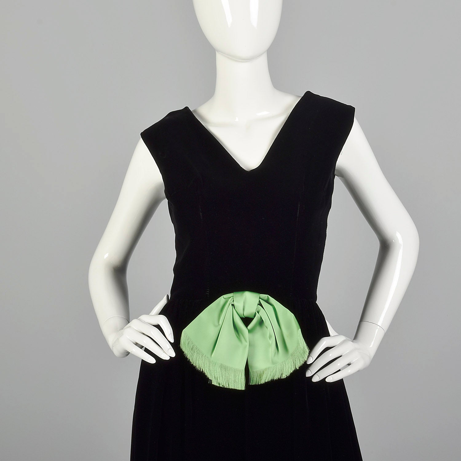 XS 1960s Black and Green Dress and Pants Hostess Set Style & Salvage XS 1960s Black and Green Dress and Pants Hostess Set Style & Salvage