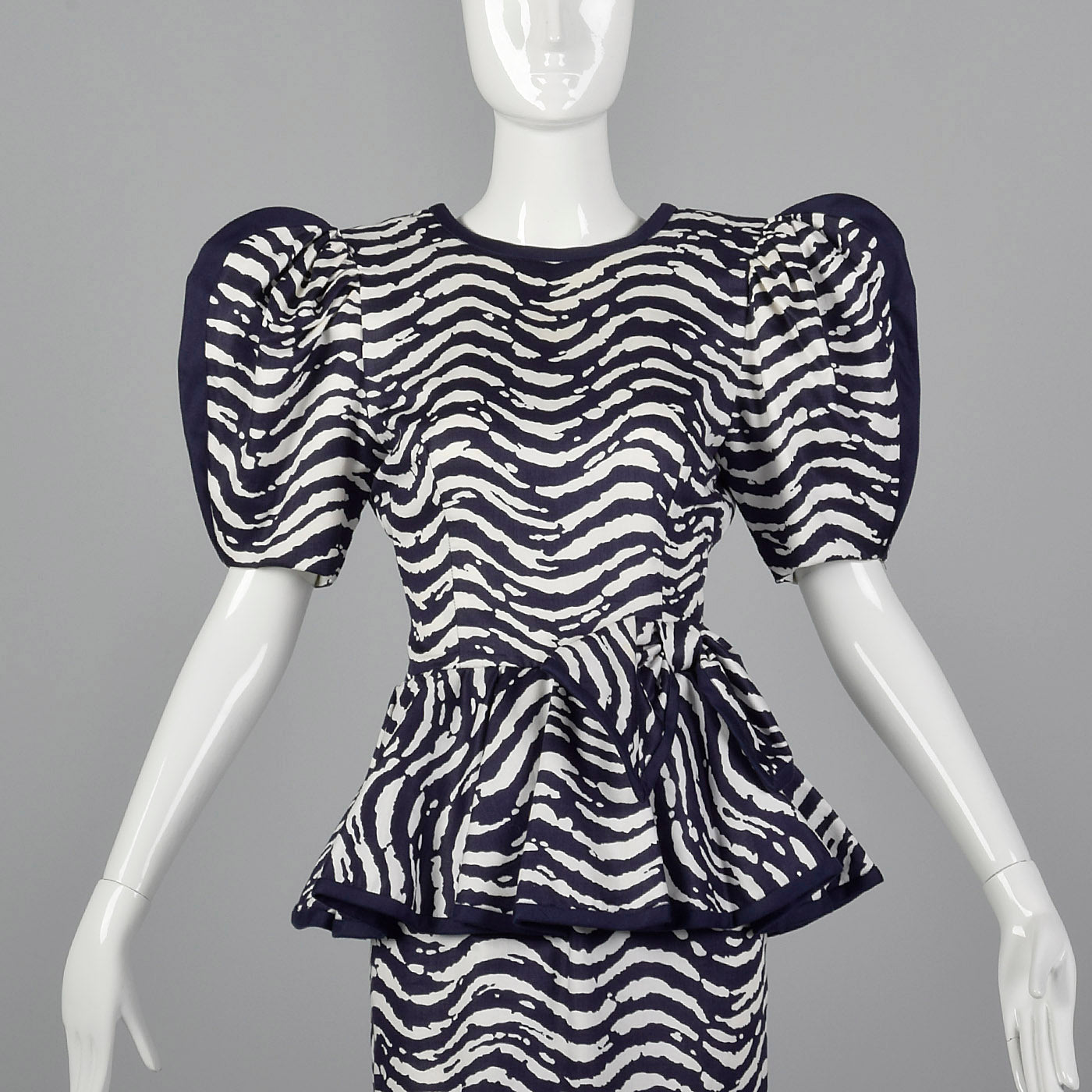 1980s I. Magnin Pencil Dress with Huge Sleeves