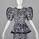 1980s I. Magnin Pencil Dress with Huge Sleeves