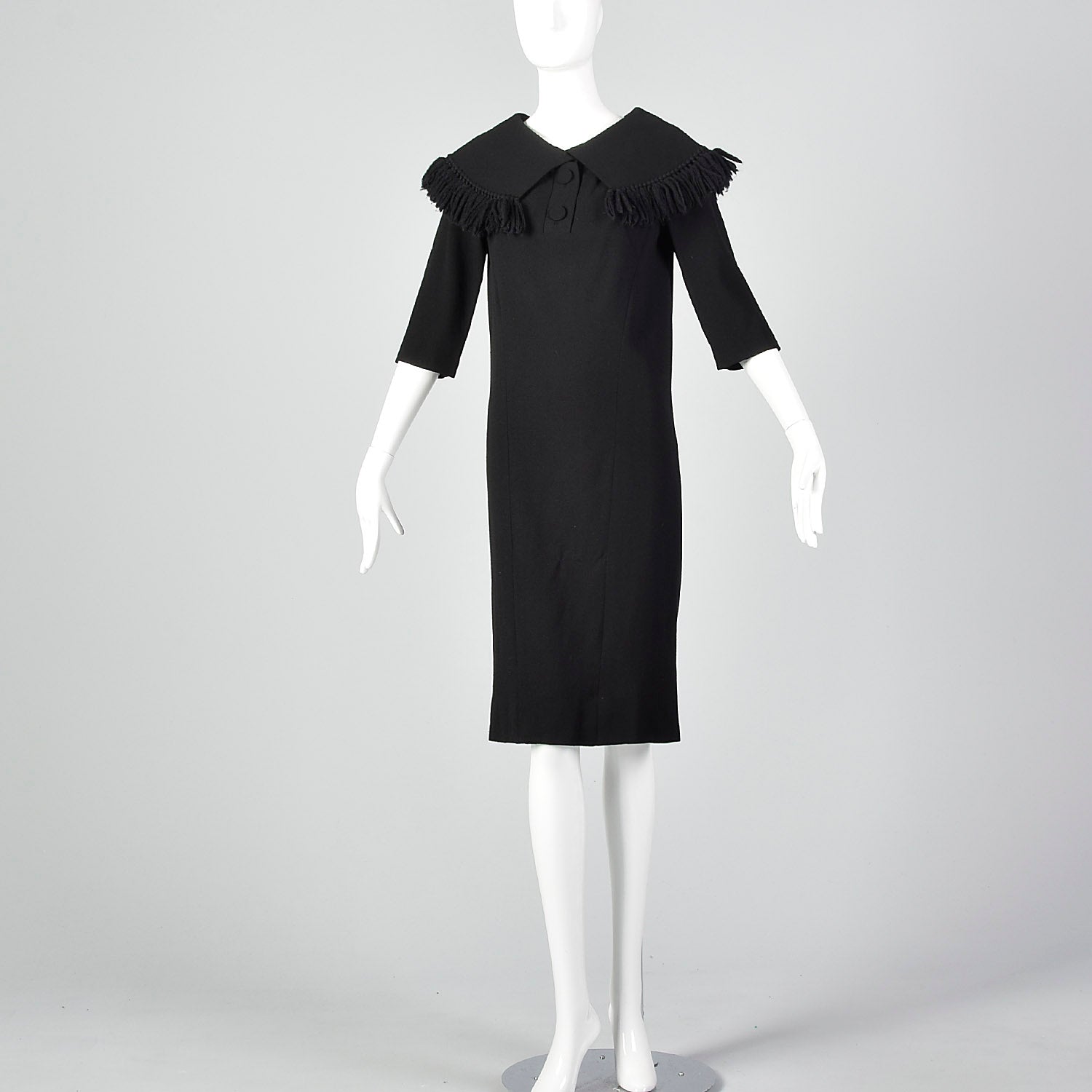 XXS 1960s Black Sack Dress