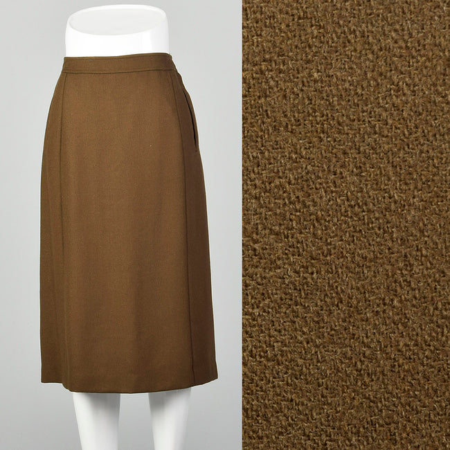 Small Givenchy 1980s Brown Wool Skirt