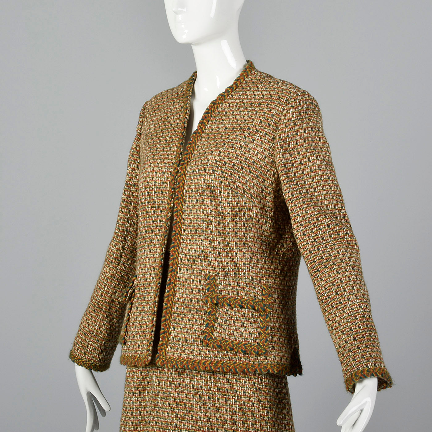 1960s Tweed Skirt Suit in Great Autumn Colors
