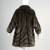 Luxurious I. Magnin Long Hair Beaver Fur Swing Coat