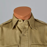 1940s Cotton US Military Shirt with Patches