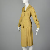 1970s Three Piece Silk Shirt and Wrap Skirt with Belt
