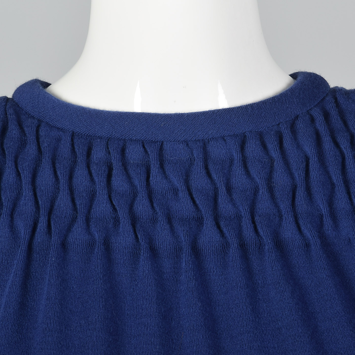 1980s Bill Blass Loose Blue Knit Dress