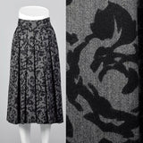 1980s Escada Gray and Black Wool Skirt