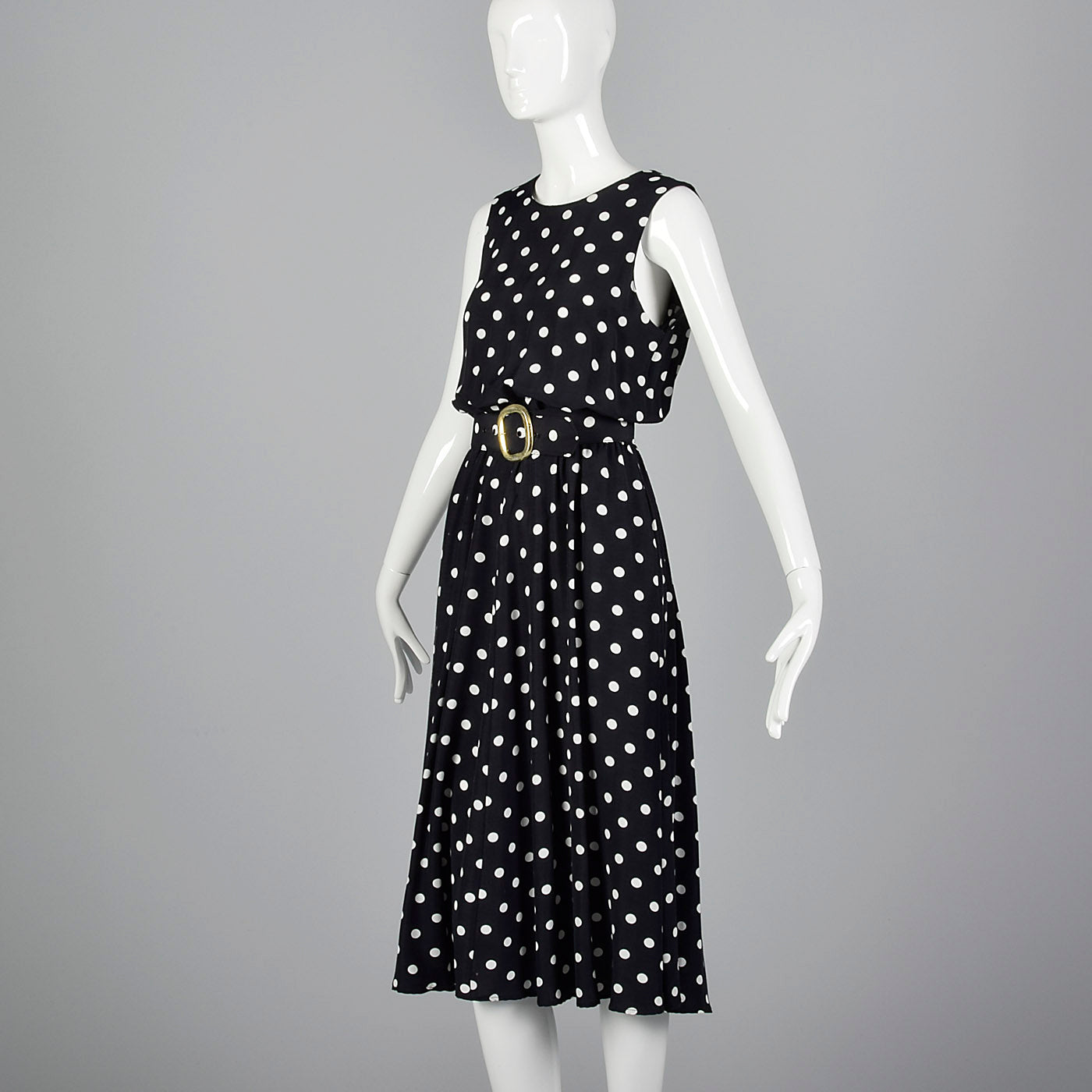 1980s Black and White Polka Dot Dress Style & Salvage 1980s Black and White Polka Dot Dress Style & Salvage