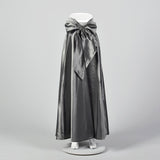 1990s Lord & Taylor Silver Maxi Skirt with Sash