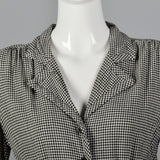 1940s Black and White Check Day Dress