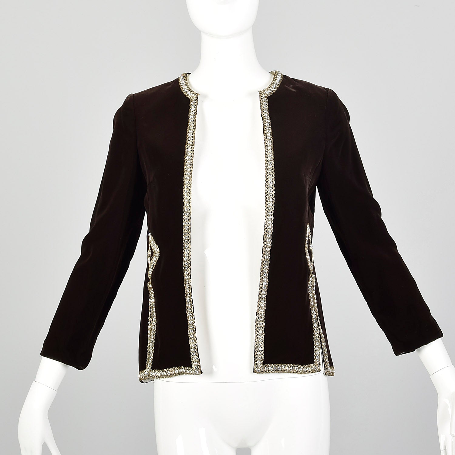 XS 1960s Brown Velvet Jacket