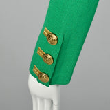 1990s St John Green Knit Skirt Suit