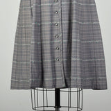 XXL 1950s Gray Plaid Cotton Day Dress Short Sleeve Summer Casual Volup