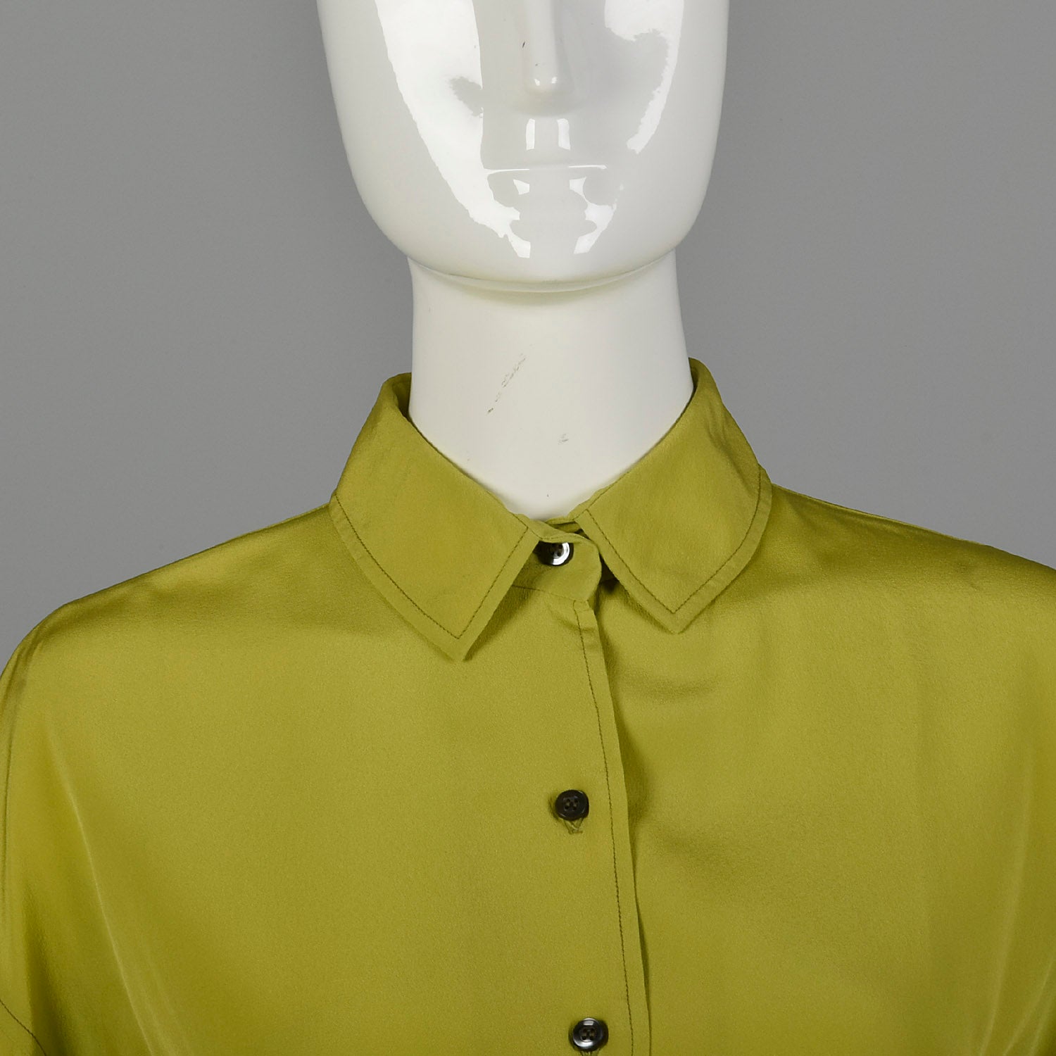 Medium 1950s Chartreuse Button Up Blouse