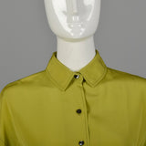 Medium 1950s Chartreuse Button Up Blouse