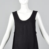 2000s Loose Black Dress in Linen