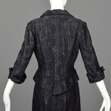 1950s Black Dress Set with Lace Overlay
