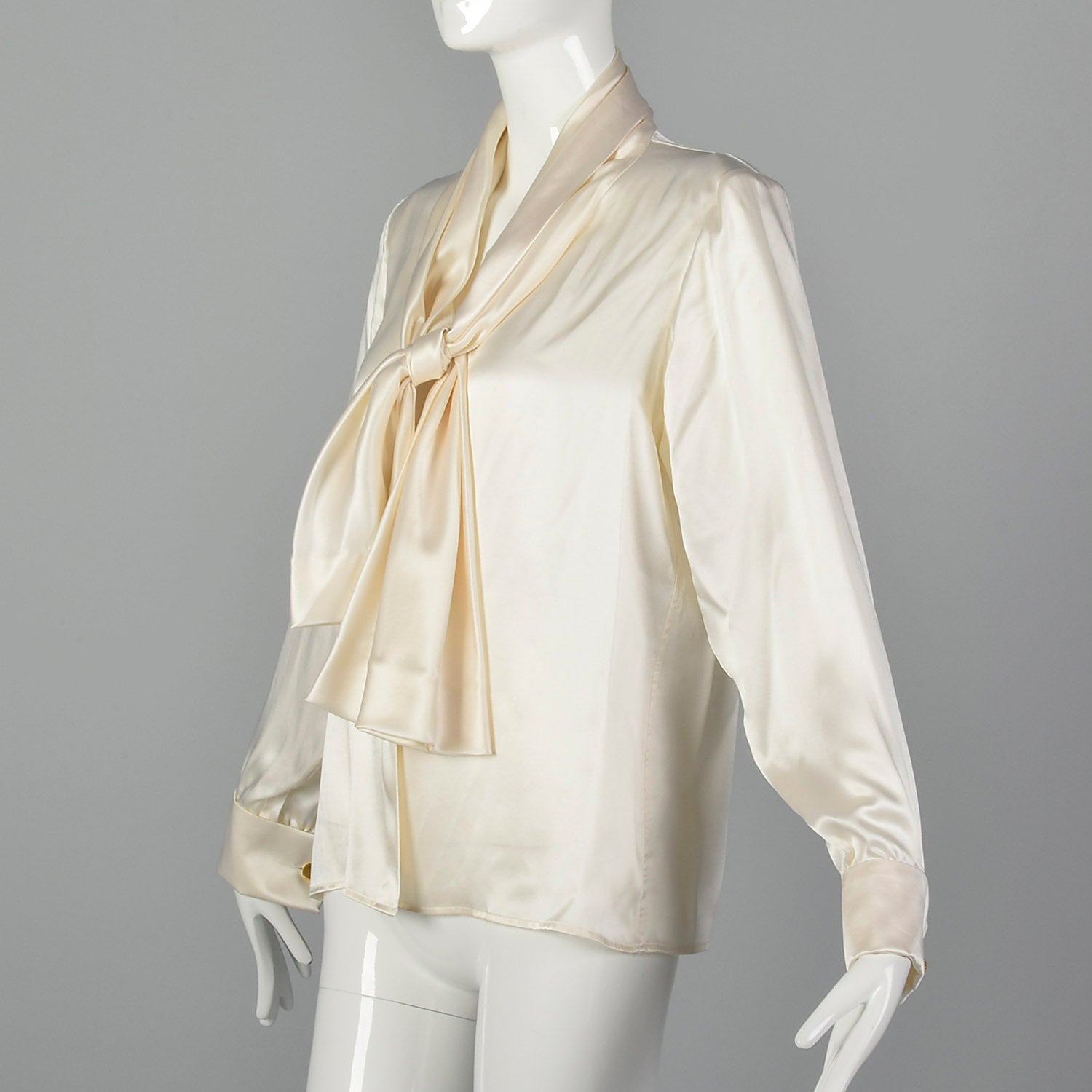 Large Yves Saint Laurent Rive Gauche 1990s Silk Blouse