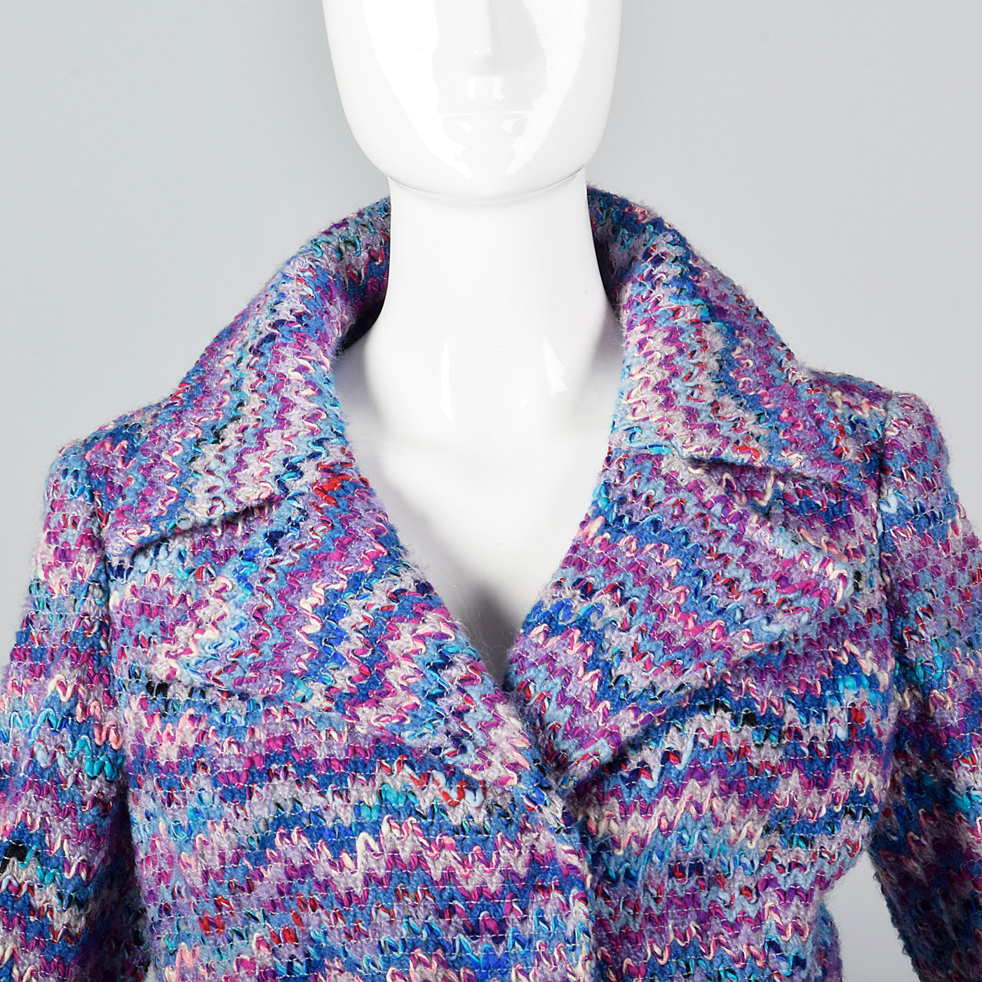 1970s Via Veneto Couture Boutique Purple Tweed Skirt Suit