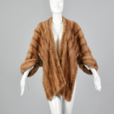 1950s Mink Stole with Large Sleeve Cuffs