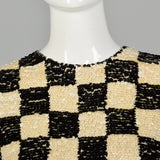 Small-Medium 1960s Black & White Sequin Top