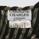 1980s Caroline Charles Gold and Black Skirt Set