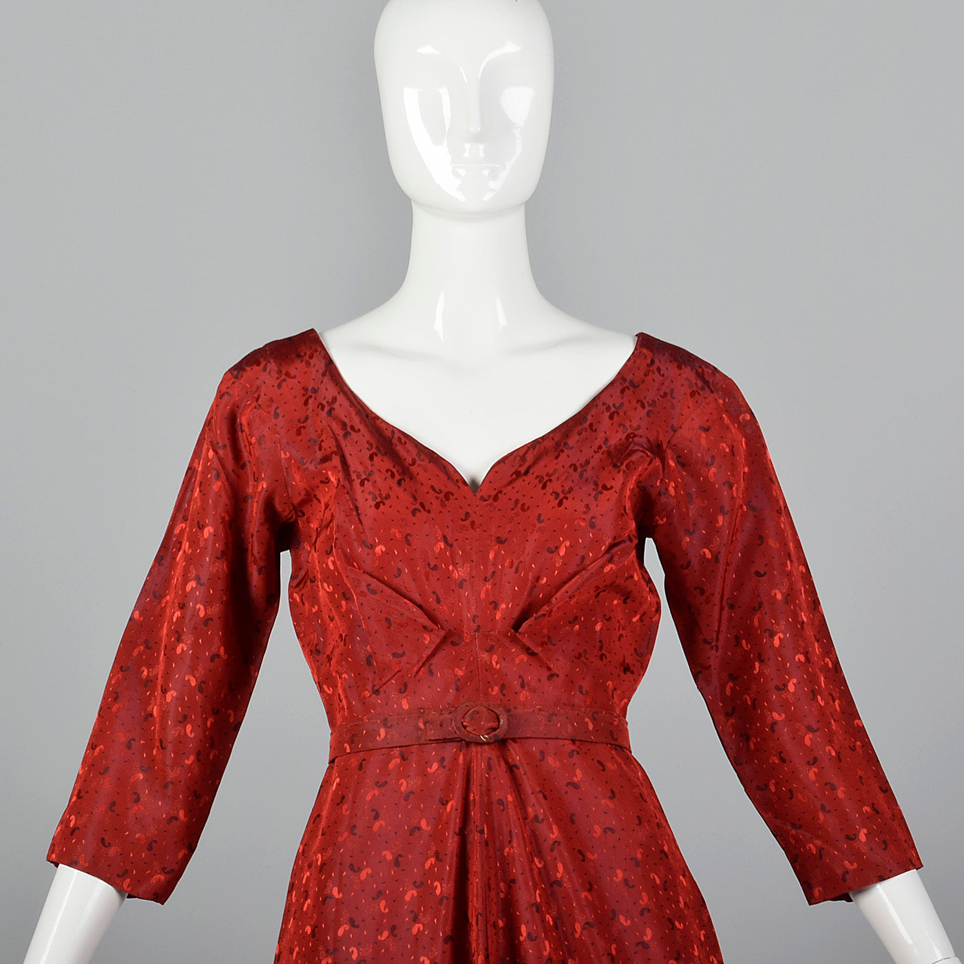 1950s Shiny Red Party Dress