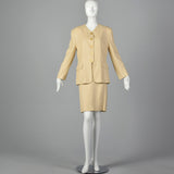 1980s Louis Feraud Beige Skirt Suit