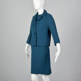 1960s Teal Dress and Jacket Set